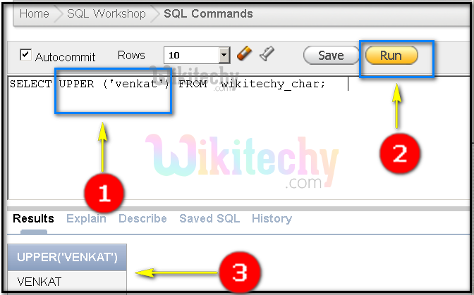  oracle character function upper condition